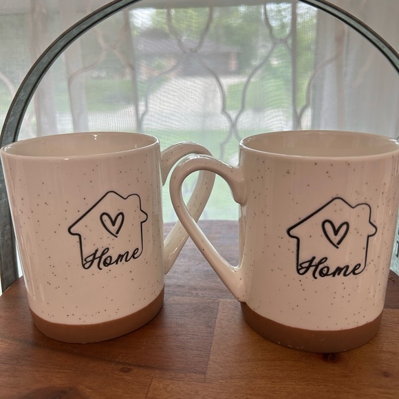 10 Strawberry‎ Street Home Heart Ceramic Mug Set - Cream and Brown - Picture 1 of 7